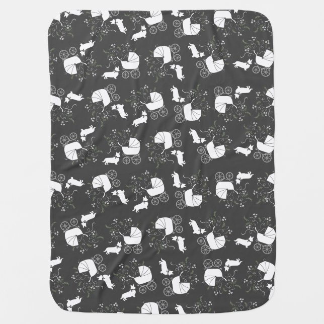 Corgi Baby Shower Dog Baby Blanket (Front)