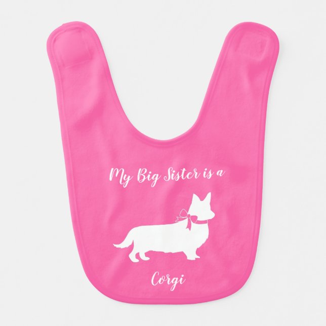 Corgi Baby Shower Dog Puppy Baby Bib (Front)