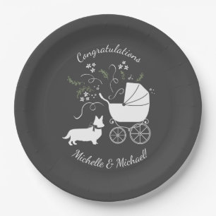 Corgi Baby Shower Puppy Dog Paper Plates