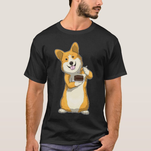Corgi Birthday Cake T-Shirt (Front)
