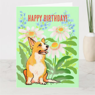Corgi birthday card