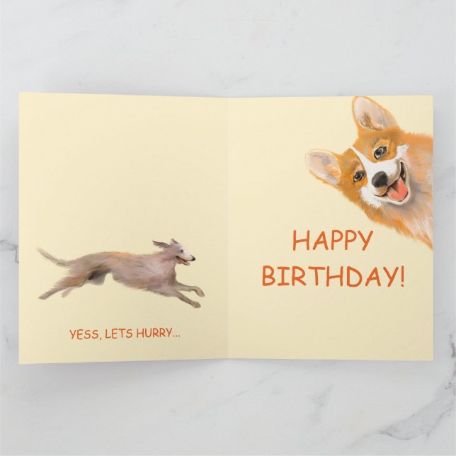 Corgi birthday card (Inside)