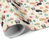Corgi Birthday Dogs Wrapping Paper (Roll Corner)