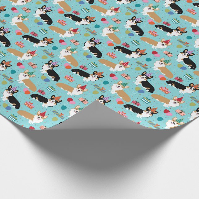 Corgi Birthday gift wrap (Corner)