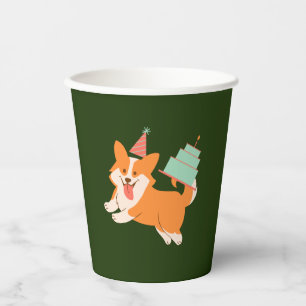 Corgi Birthday Paper Cups