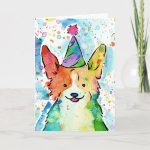 Corgi Birthday Party Card