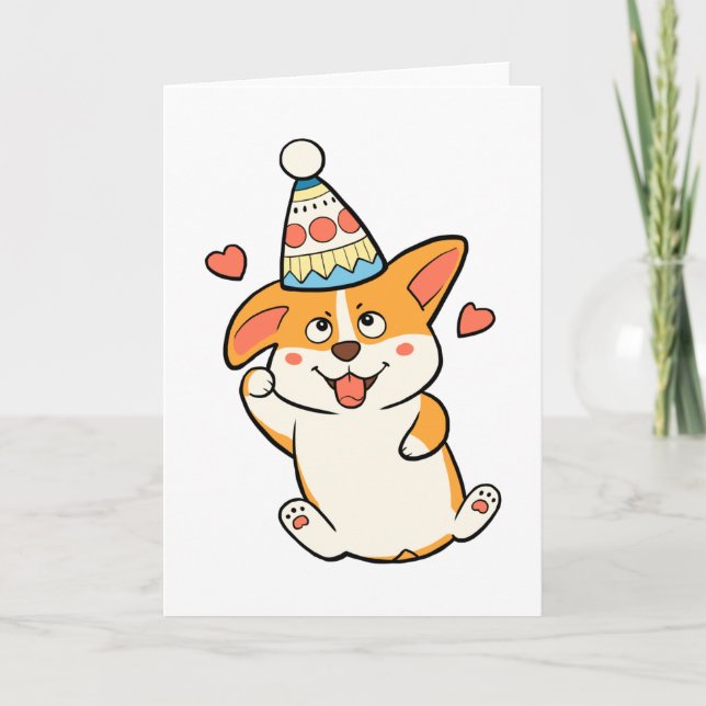 Corgi Birthday Party Card (Front)