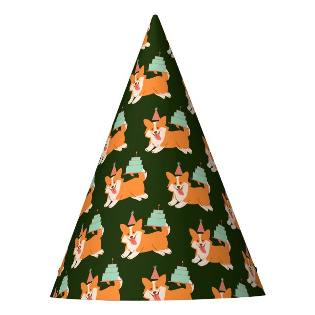 Corgi Birthday Party Hat (Front)