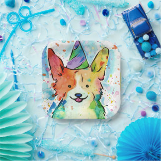 Corgi Birthday Party Paper Plates