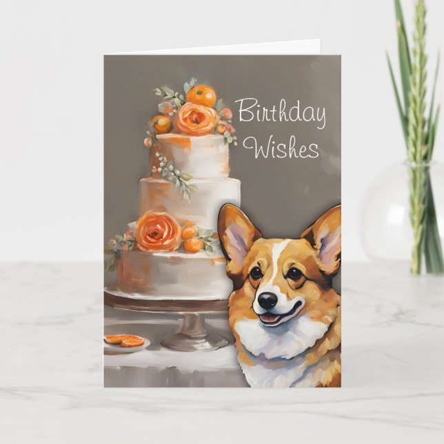 Corgi Birthday Wishes Card (Front)