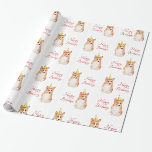 Corgi Birthday Wrapping Paper