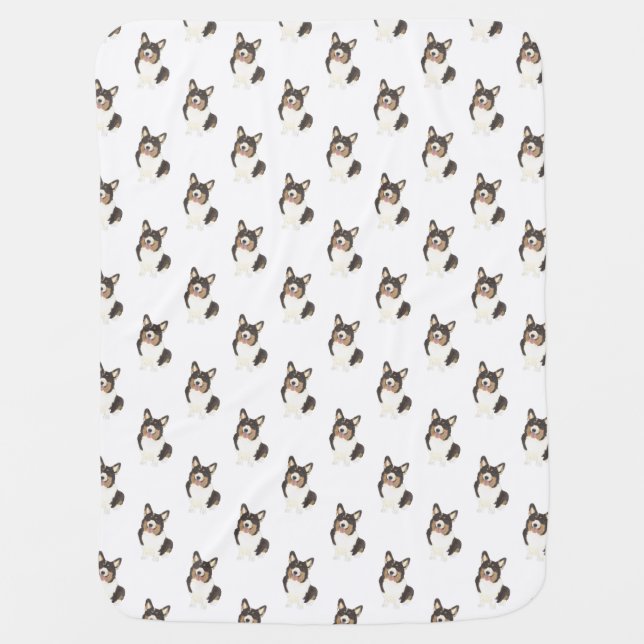 Corgi (Black Headed Tricolor) Baby Blanket (Front)