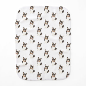 Corgi (Black Headed Tricolor) Baby Burp Cloth