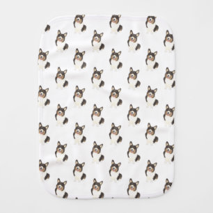 Corgi (Black Headed Tricolor) Baby Burp Cloth
