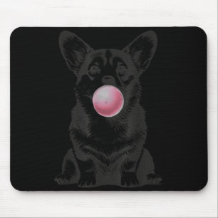 Corgi Blowing Bubble Gum Funny Dog Cartoon Meme Mouse Pad