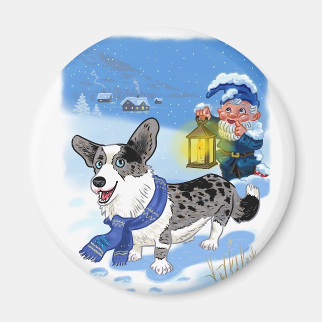 Corgi blue merle magnet (Front)