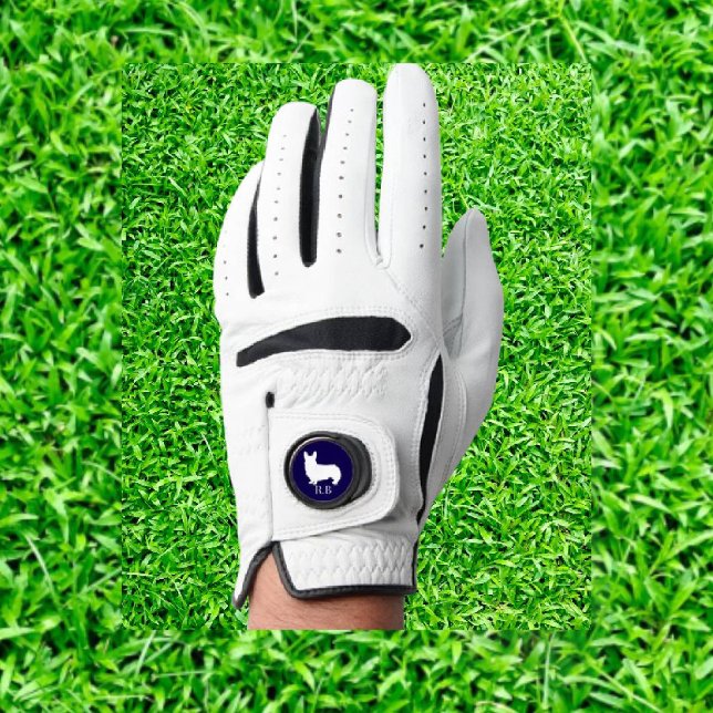 Corgi Blue Navy Custom Golf  Glove (Join the fun at Corgi Lovers Golf! Celebrate your passion for corgis )