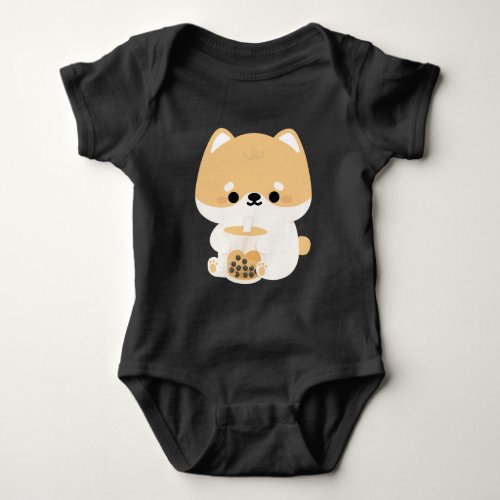 Corgi Boba Tea Baby Bodysuit