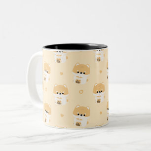 Corgi Boba Tea Two-Tone Coffee Mug