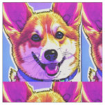Corgi bright, bold colors fabric
