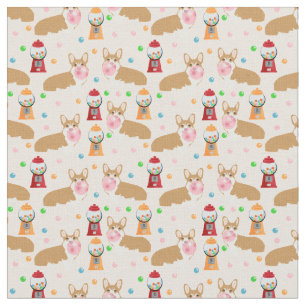 Corgi bubblegum fabric - light pink