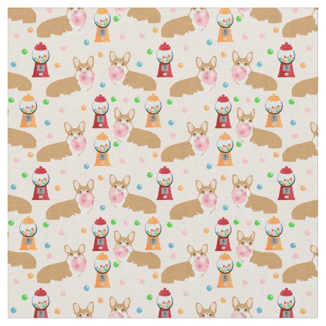 Corgi bubblegum fabric - light pink (Close Up)