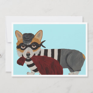 Corgi Burglar Invitation