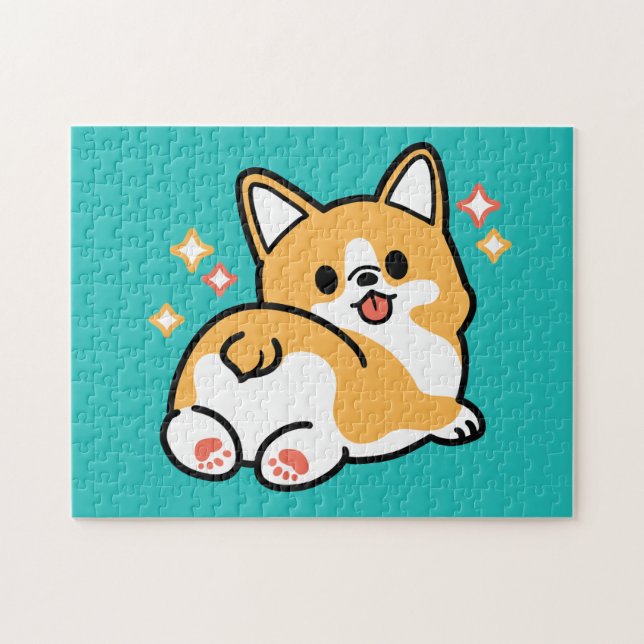 Corgi Butt and Nap Vibes – Cute Sleeping Dog Jigsaw Puzzle (Horizontal)