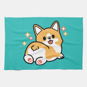 Corgi Butt and Nap Vibes – Cute Sleeping Dog Kitchen Towel