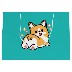 Corgi Butt and Nap Vibes – Cute Sleeping Dog Large Gift Bag