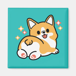 Corgi Butt and Nap Vibes – Cute Sleeping Dog Magnet