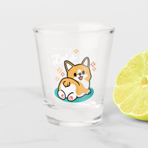 Corgi Butt and Nap Vibes – Cute Sleeping Dog Shot Glass