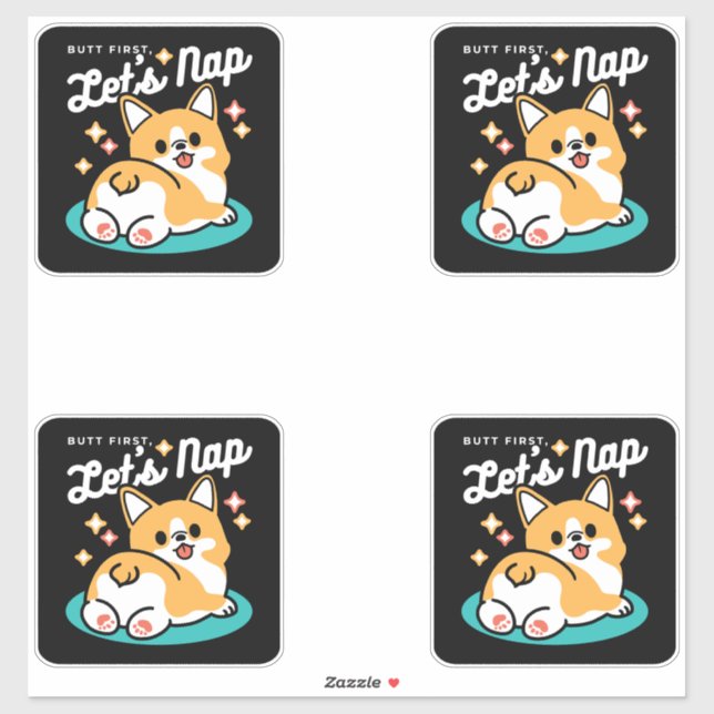 Corgi Butt and Nap Vibes – Cute Sleeping Dog Sticker (Sheet)