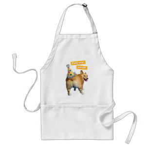 Corgi Butt Birthday Hat Adult Apron