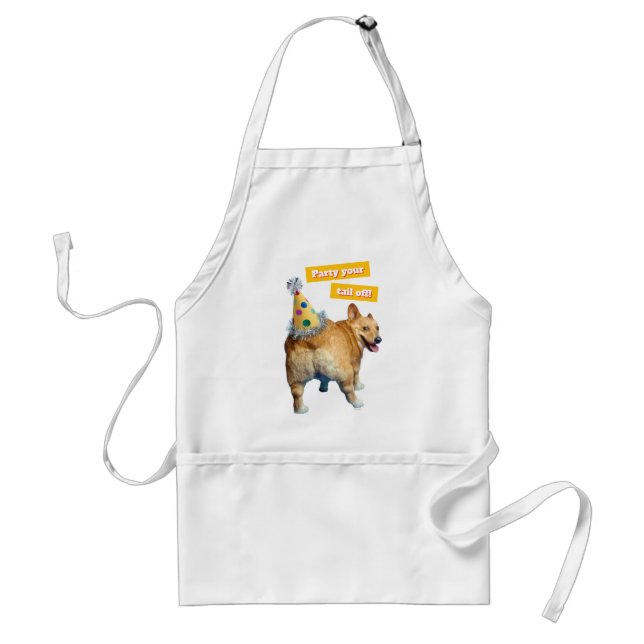 Corgi Butt Birthday Hat Adult Apron (Front)