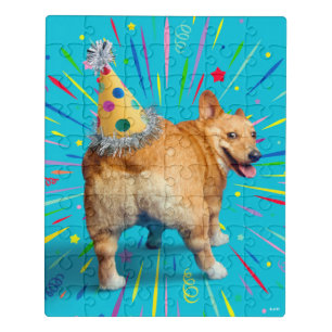 Corgi Butt Birthday Hat Jigsaw Puzzle