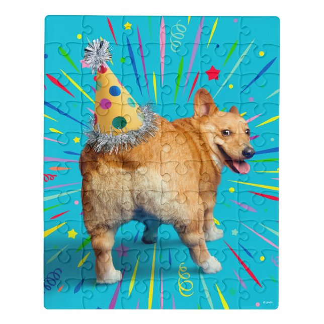 Corgi Butt Birthday Hat Jigsaw Puzzle (Puzzle Vertical)