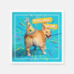 Corgi Butt Birthday Hat Napkins