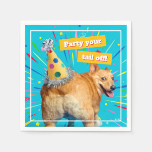 Corgi Butt Birthday Hat Napkins