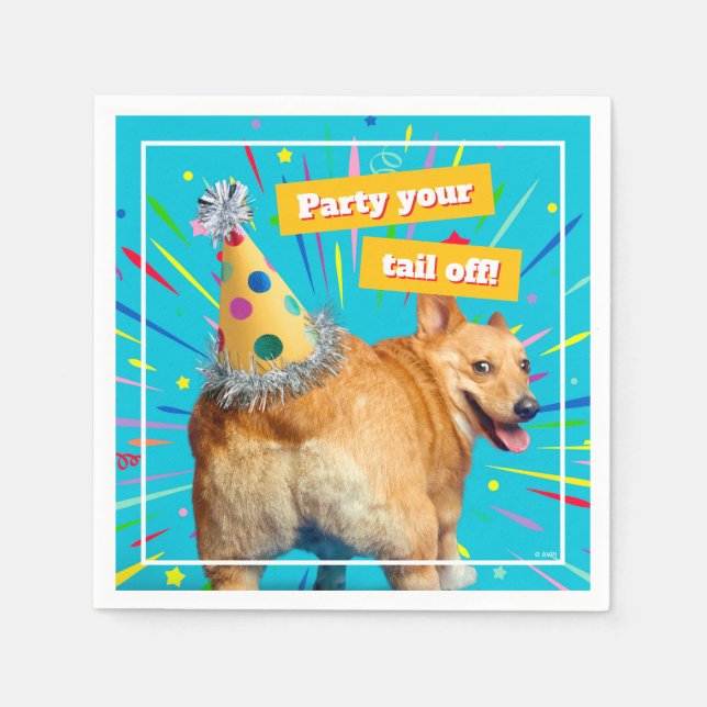 Corgi Butt Birthday Hat Napkins (Front)