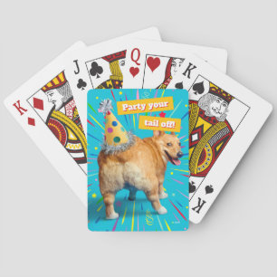 Corgi Butt Birthday Hat Poker Cards
