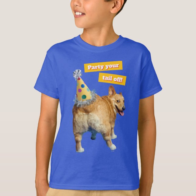 Corgi Butt Birthday Hat T-Shirt (Front)
