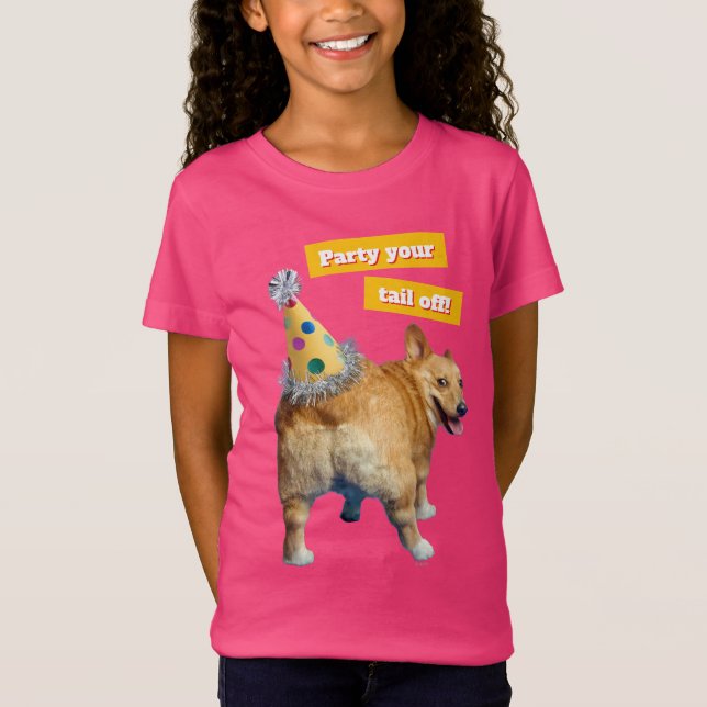 Corgi Butt Birthday Hat T-Shirt (Front)