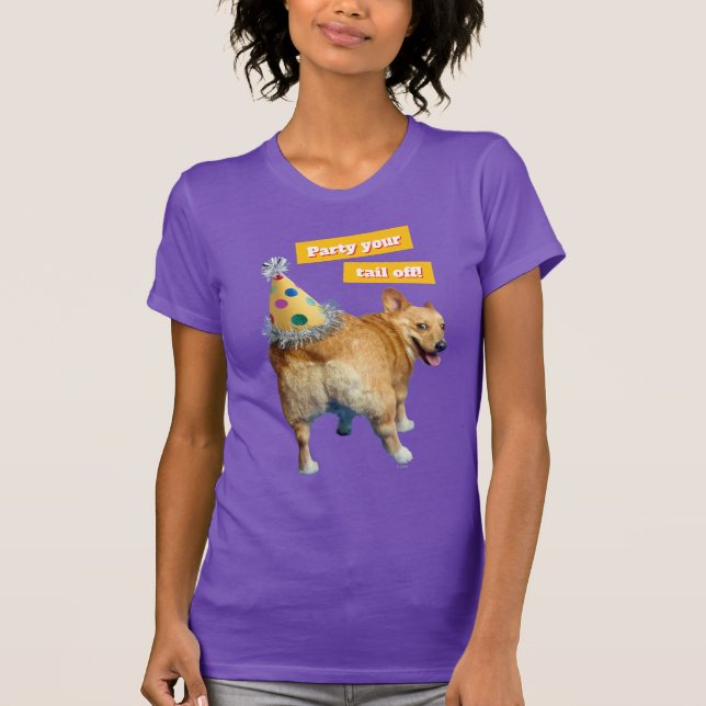 Corgi Butt Birthday Hat T-Shirt (Front)