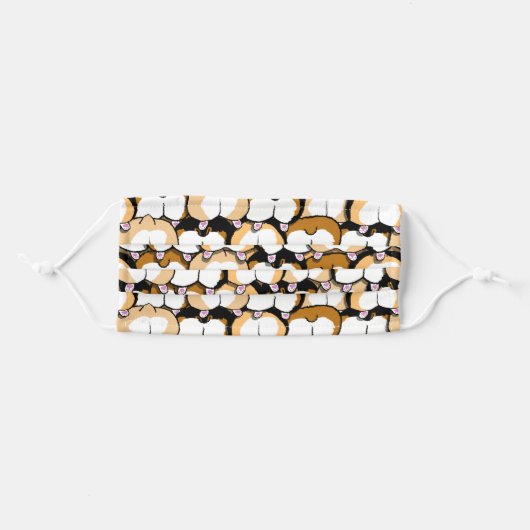 corgi butt face mask (Front, Folded)