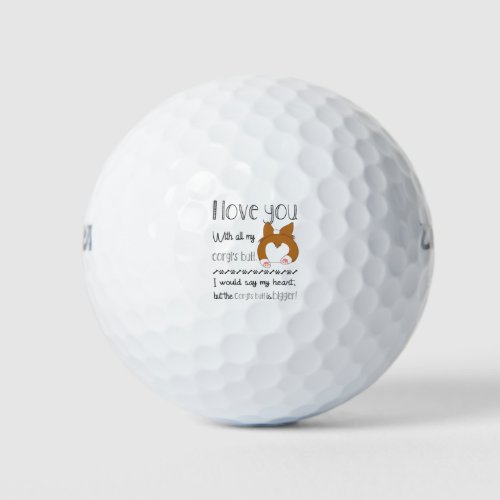 Corgi butt golf balls