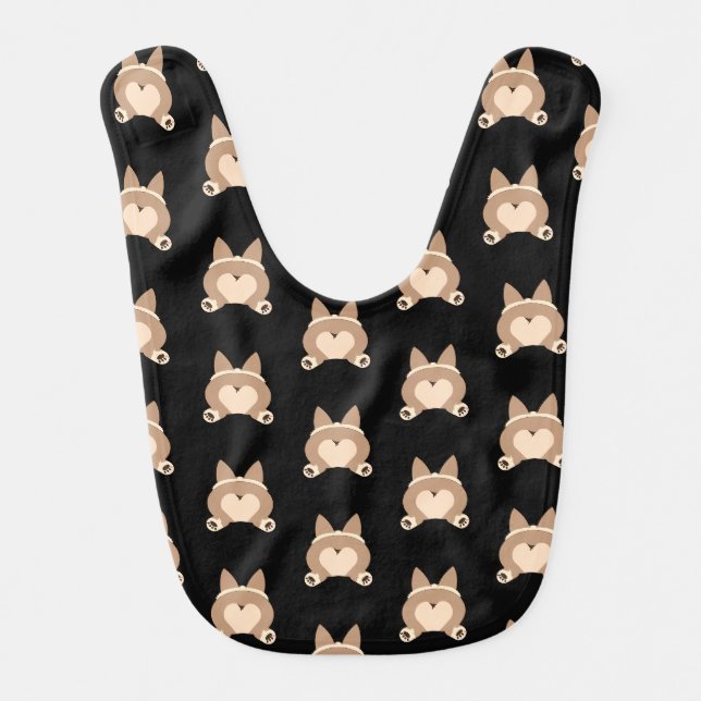 Corgi Butt Sploot Baby Boy Girl Bib (Front)