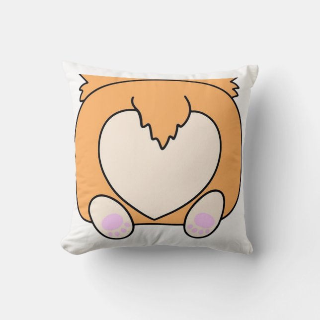 corgi butt throw pillow (Front)