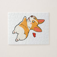 Cute Corgi in Snow Jigsaw Puzzle for Sale by Paint-of-Heart