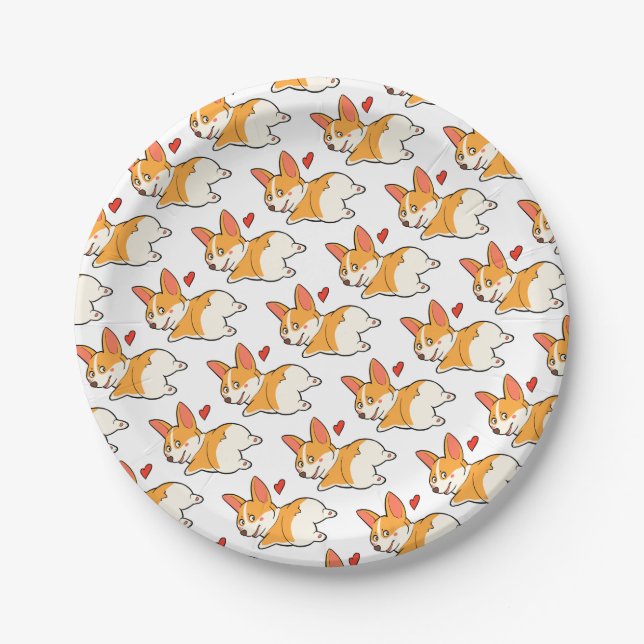 Corgi Butts Paper Plates (Front)